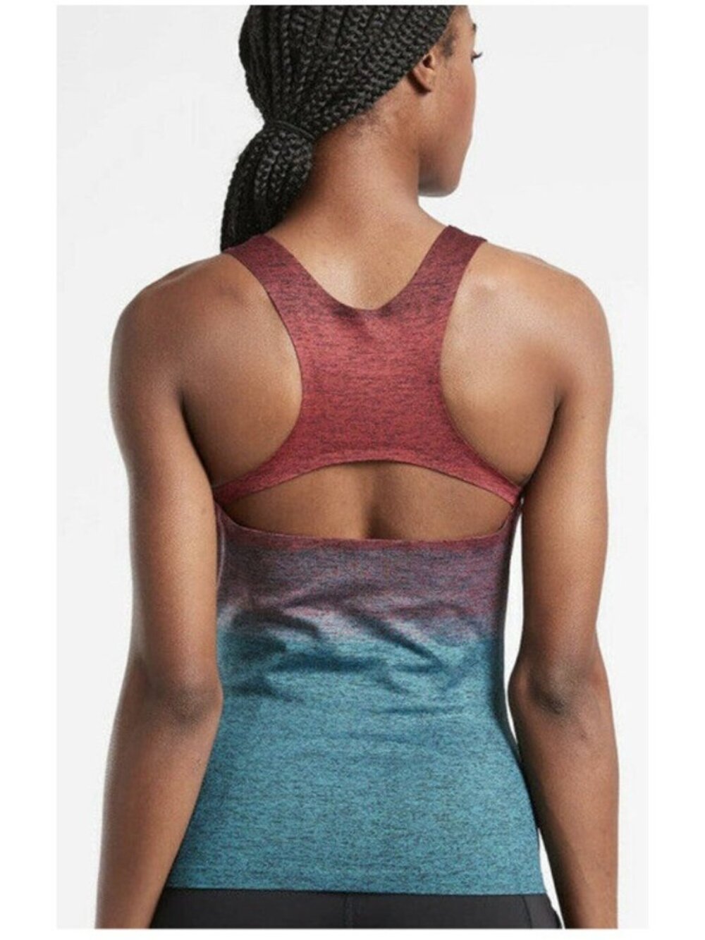 Athleta Seamless Ombre Tank Womens Large Back Cut Out‎